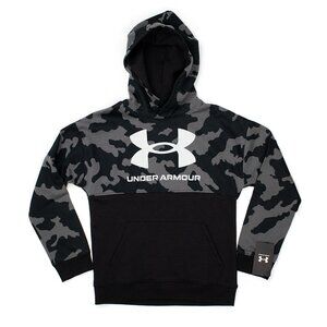 Under Armour Boys Camo Hoodie Sweatshirt – Black or Gray (S, M, L, XL)